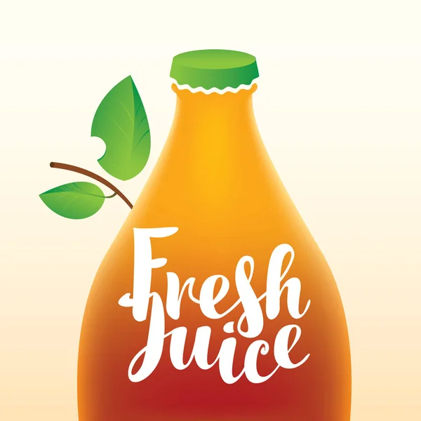 Bouteille et avec jus frais — Image vectorielle