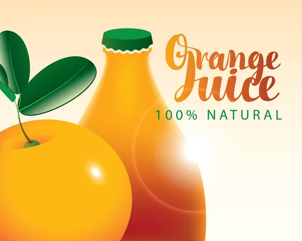 Bottle orange juice — Stock Vector