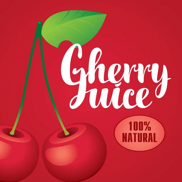 Vector banner with cherry juice — Stock Vector