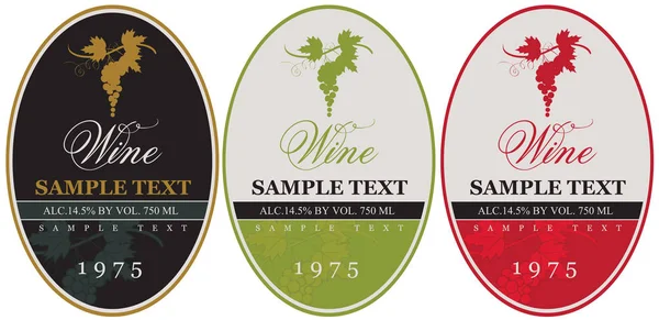 Establecer etiquetas de vino — Vector de stock
