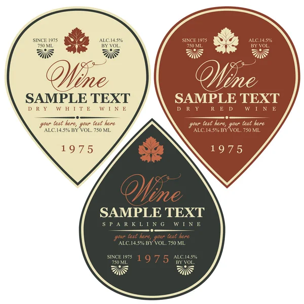 Set wine labels — Stock Vector
