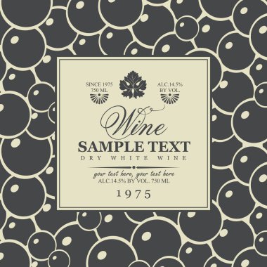 asma yaprağı ile şarap etiketleri