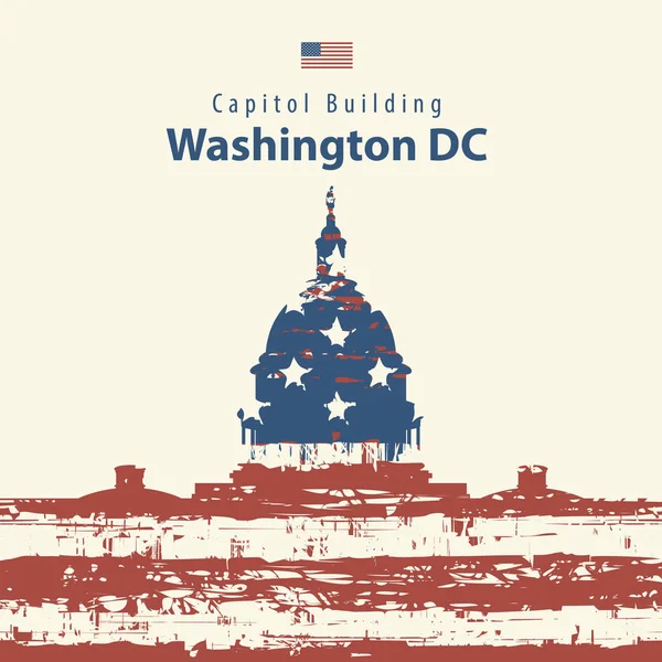 Bâtiment Capitol à Washington — Image vectorielle