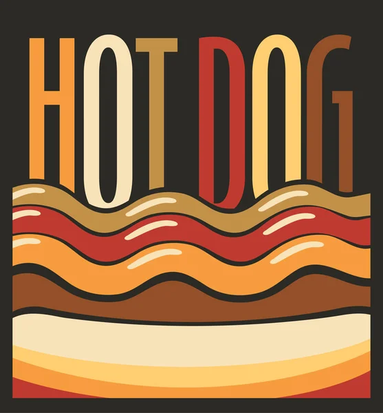 Hot dog dans un style rétro — Image vectorielle