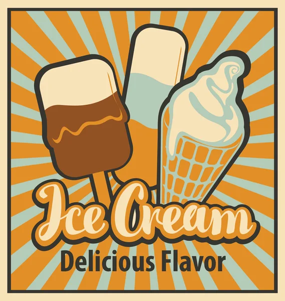 复古风格的冰淇淋 — 图库矢量图片