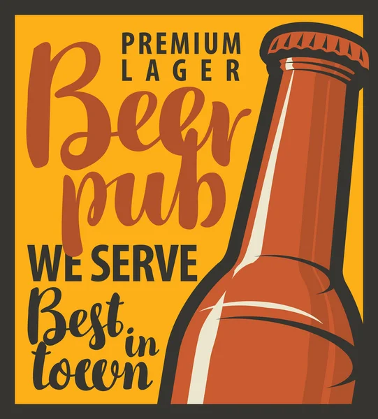 Üveg sör pub — Stock Vector