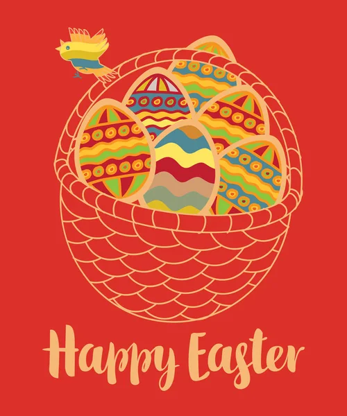 Carte de vœux avec oeufs de Pâques — Image vectorielle