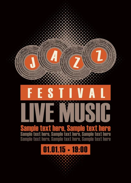 Poster per il festival jazz — Vettoriale Stock