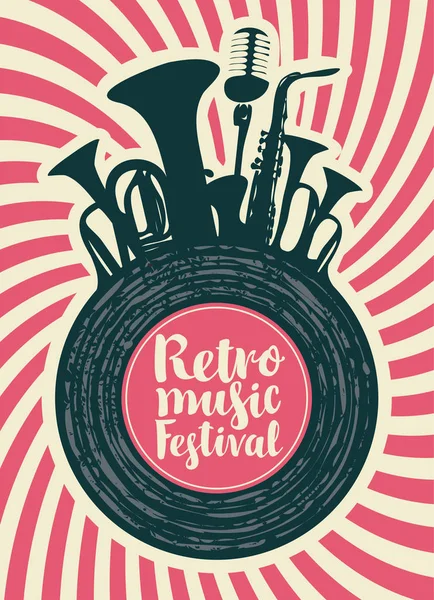 Retro Festivali için poster — Stok Vektör