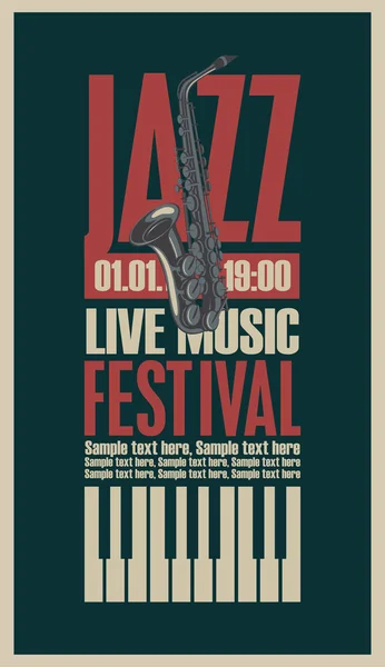 Cartel del festival de jazz — Vector de stock