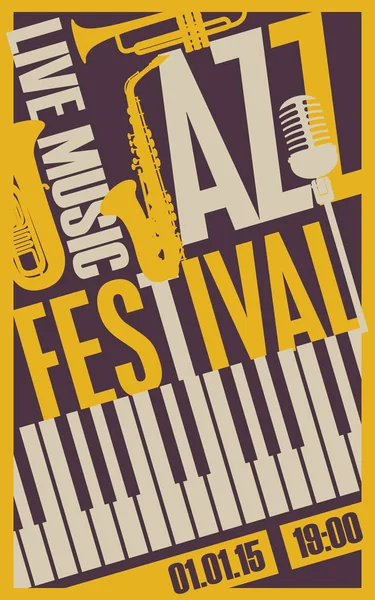 ・ ジャズ ・ フェスティバルのポスター — ストックベクタ