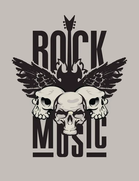 Rockmusik mit E-Gitarre — Stockvektor
