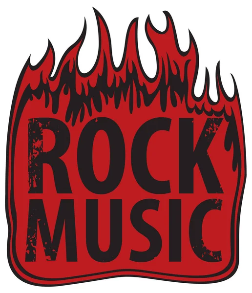 Rock music in fire — Stock Vector