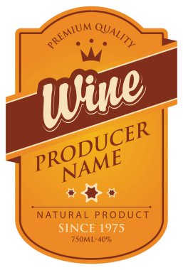 Şarap için vektör etiket