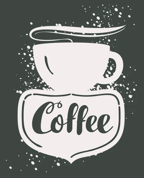 Café signe vectoriel avec tasse — Image vectorielle