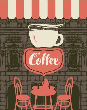 Bir kaldırım kafe için Banner