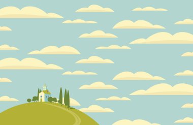 Bahar yatay, tepedeki Köyü