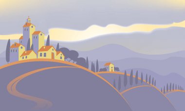 Bahar yatay, tepedeki Köyü