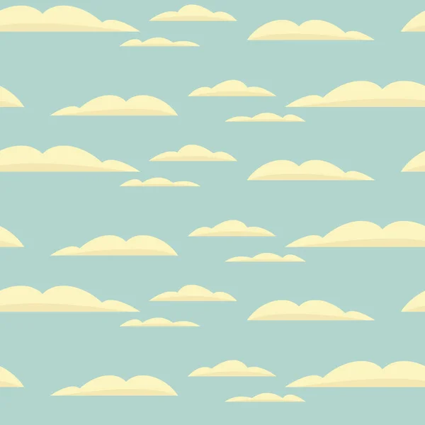Seamless background with blue sky and clouds — Stock Vector