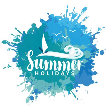 Deniz, güneş ve sörfçü ile banner