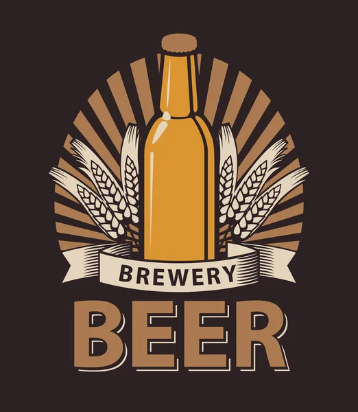 Etykieta dla piwa w kolorze brązowym — Wektor stockowy