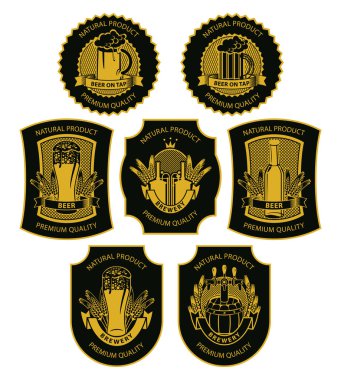 vektör bira etiket işaretleri sembolleri ayarlayın.