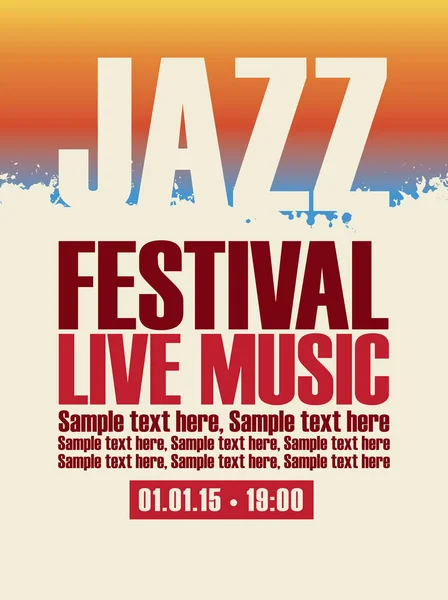 Plakat für das Jazzfestival — Stockvektor
