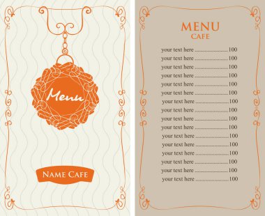 fiyat listesi ile kafeterya menüsü