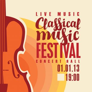 Saksafon ile klasik müzik festivali için poster