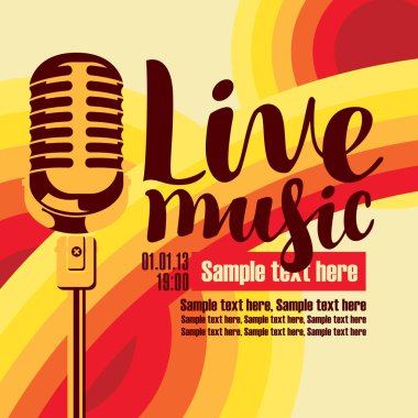 mikrofon ile canlı müzik konser için Banner