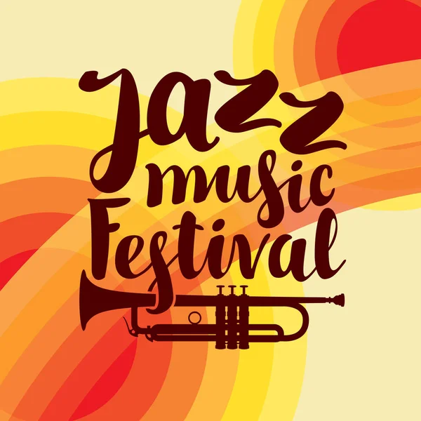 Affiche pour festival de jazz musique live avec trompette — Image vectorielle