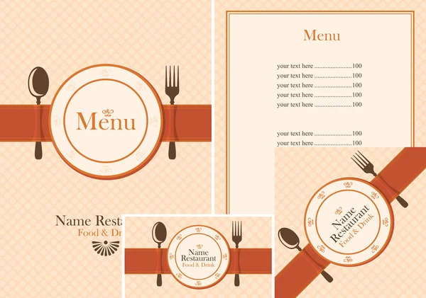 Set of design elements for a cafe or restaurant — Stock Vector