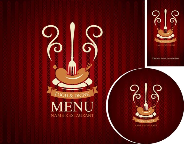 Conjunto de elementos de diseño para una cafetería o restaurante — Vector de stock