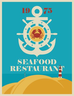 bir çapa sahip bir deniz ürünleri restoranı için Banner