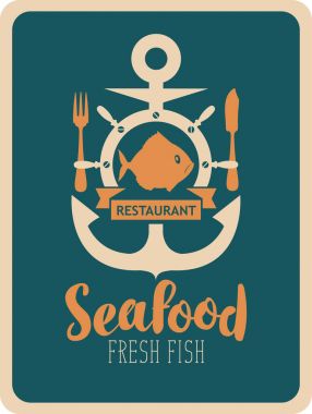 Deniz ürünleri Restoran çapa ve balık için Banner