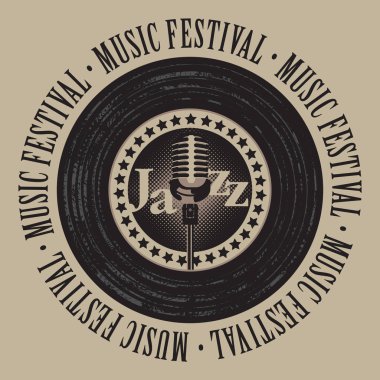 mikrofon ile caz müzik festivali için Banner