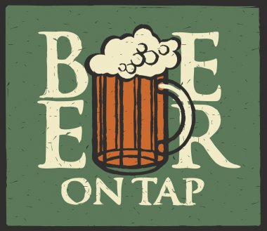 üzerinde tam bira cam ile dokunun bira için etiket