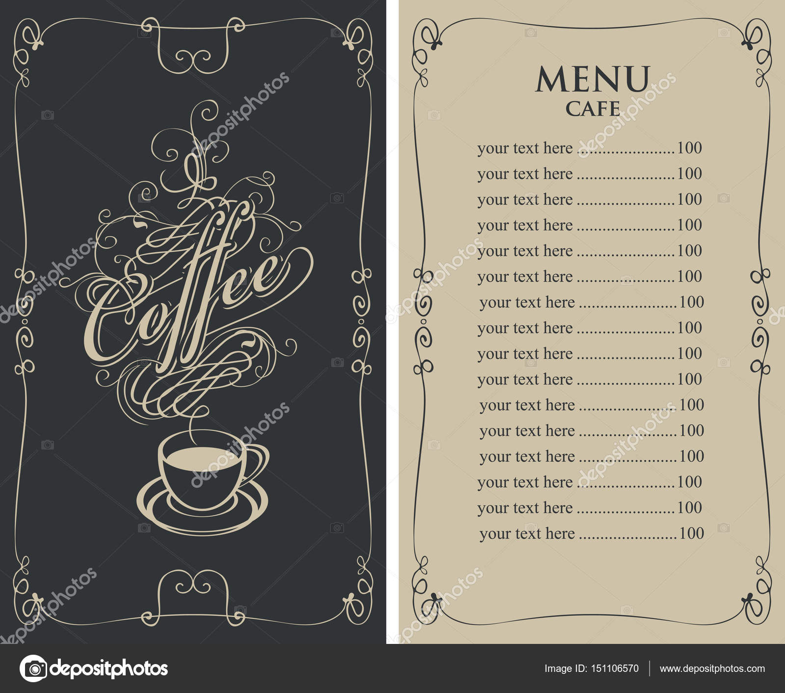 Premium Vector  Price list menu with coffee beans