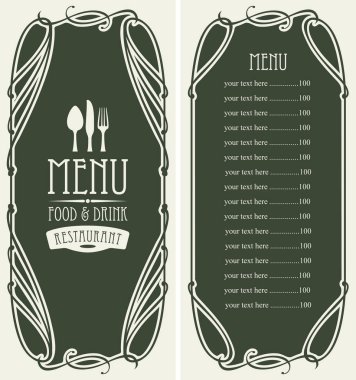 fiyat listesi ve çatal bıçak takımı ile restoran için menüsünden