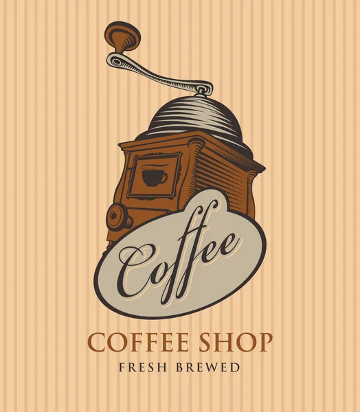 Banner para café com moedor de café — Vetor de Stock
