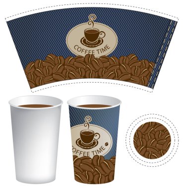 desen bardak kahve denim dokusu ile