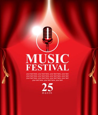 mikrofon ile Müzik Festivali için poster