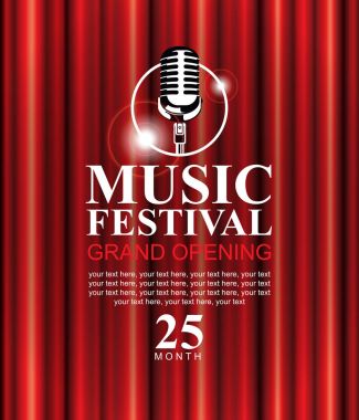 mikrofon ile Müzik Festivali için poster