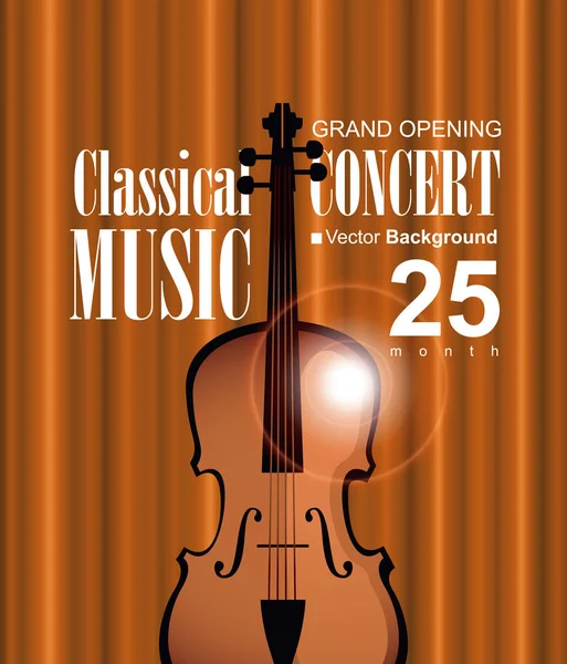 Poster per concerto di musica classica con violino — Vettoriale Stock