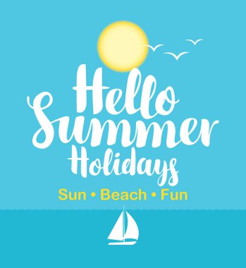 Deniz, yelkenli ve güneş ile seyahat banner