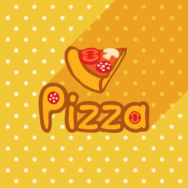 Vector poster in flat style with slice of pizza — Stock Vector