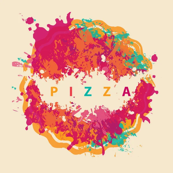 Vektorbanner mit abstraktem Bild von Pizza — Stockvektor