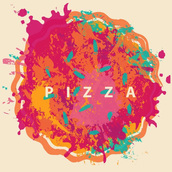 Vector banner met abstracte afbeelding van pizza — Stockvector