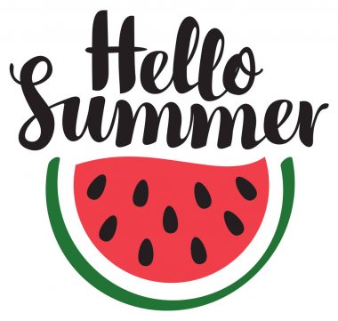 Yaz banner Yazıtı ve karpuz