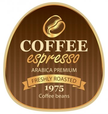 kahve çekirdekleri Barok tarzı için tasarım etiket